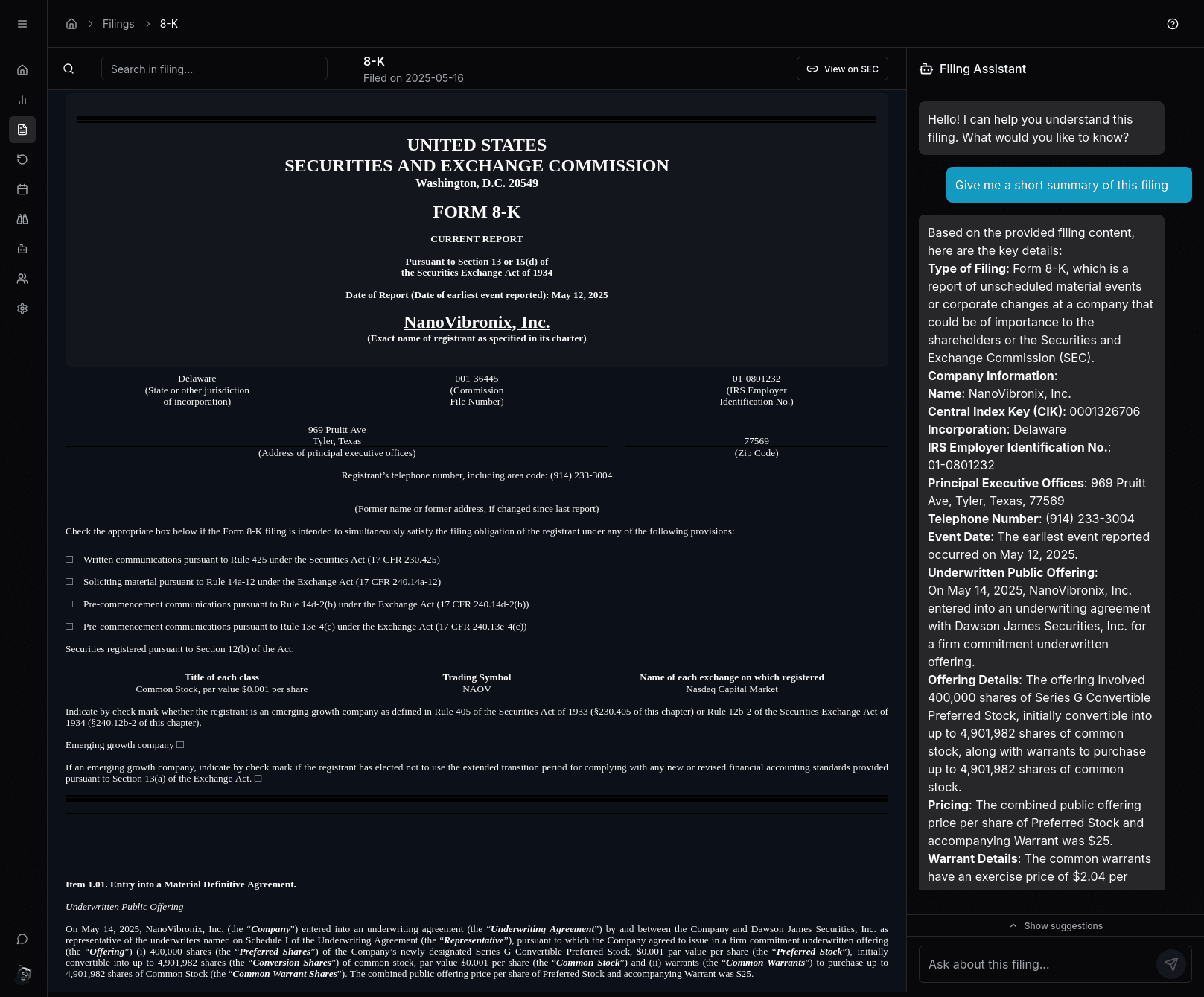 Deep dilution intelligence
